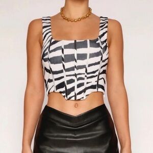 Tiger Mist Zebra Print Corset - Size: Medium - Never worn